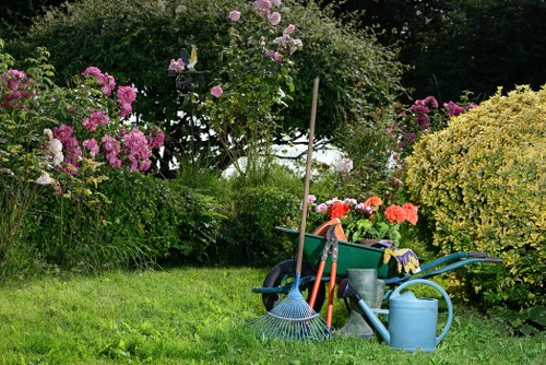 Garden waste being measured for volume